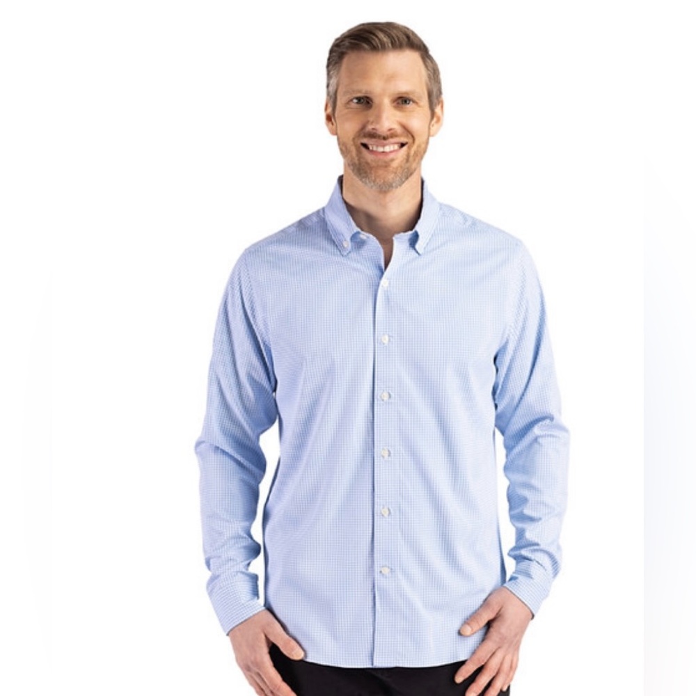 Van‎ Heusen men’s size 18 (36/37)Blue Dress Shirt Classic Fit tall fit stretch